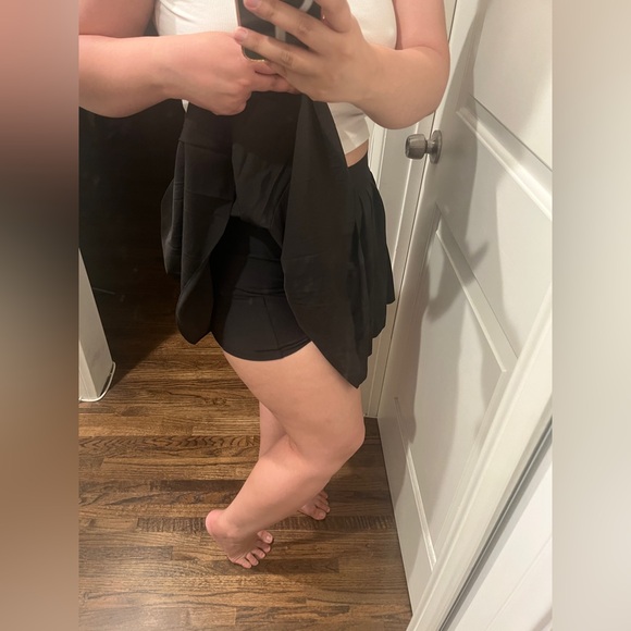 Black Pleated Mini Skirt with shorts inside - Picture 4 of 10